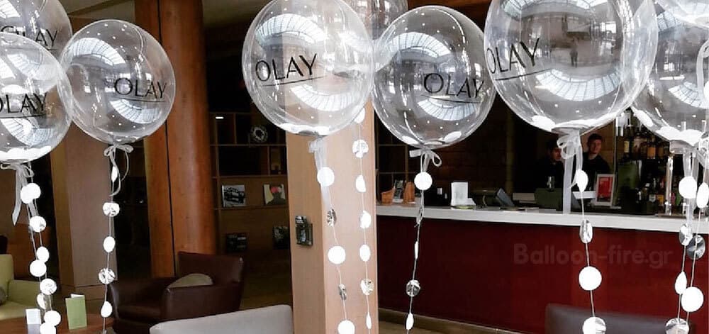 Μπαλόνια bubble διάφανα τυπωμένα με λογότυπο