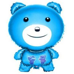 Balloons foil bear blue No2 metallic