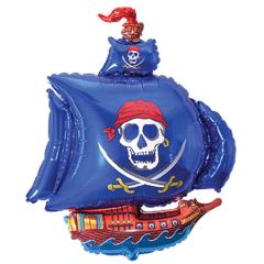 Balloons foil Grabo pirate ship blue