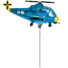 Balloons foil 9 inch FLEXMETAL hellicopter blue