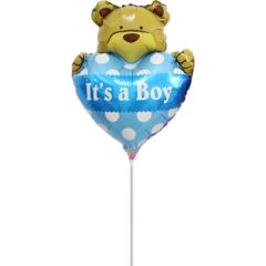 Balloon minishape Bear heart boy ND