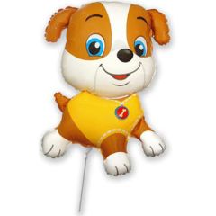 Balloon minishape 9 inch Flexmetal puppy yellow