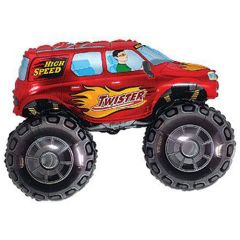 Balloons foil Flexmetal jeep 4X4 wheel red