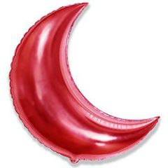 Foil balloon moon shape 4 inch red