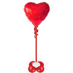 Μπαλόνι καρδιά κόκκινη foil 36 ιντσών γεμισμένη με ήλιο σε βάση μεγάλη 