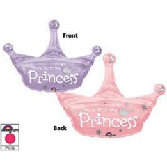 Anagram balloons supershape princess crown Happy birthday