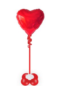 Μπαλόνι καρδιά κόκκινη foil 36 ιντσών γεμισμένη με ήλιο σε βάση μεγάλη 