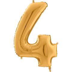 Μπαλόνια foil Jumbo χρυσό νούμερο 4 (1 μέτρο)