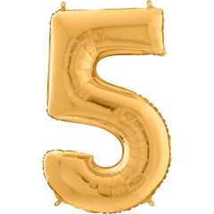 Μπαλόνια foil Jumbo χρυσό νούμερο 5 (1 μέτρο)