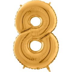 Μπαλόνια foil Jumbo χρυσό νούμερο 8 (1 μέτρο)