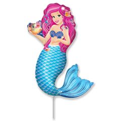 Balloons mermaid Turquoise 25 cm minishape Flexmetal