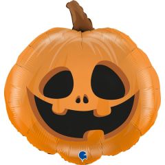 Balloons pumpkin halloween 58cm black eyes and mouth