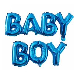 Μπαλόνια Λέξη σχηματισμένη Baby Boy μπλε 80 εκατοστά