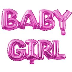 Μπαλόνια Λέξη σχηματισμένη Baby Girl Ρόζ 80 εκατοστά