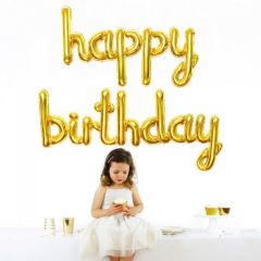 Μπαλόνια Happy Birthday λέξη χρυσή 120 εκατοστά  