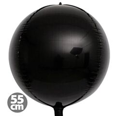 Μπαλόνια Foil Μαύρα 4D Στρογγυλά 55 εκατοστών