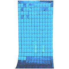 Κουρτίνα γαλάζιο μεταλλικό φύλλο διακοσμητικό (2 μέτρα Χ 1 μέτρο)