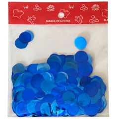 Στρογγυλό μπλε κομφετί 1,5 cm, σακουλάκι 22 gr