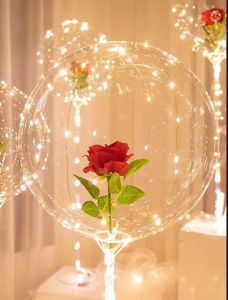 Έτοιμα bubble μπαλόνια με τριαντάφυλλο και led φωτισμό