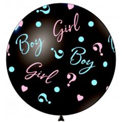 Μπαλόνι 80 εκατοστά μαύρο Boy or Girl 