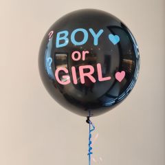 Μπαλόνια Boy or Girl 16 ιντσών μαύρου χρώματος gender reveal