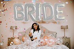 Μπαλόνια Bride γράμματα 1 Μέτρο ασημί χρώματος
