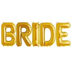 Μπαλόνια Bride γράμματα 1 Μέτρο χρυσού χρώματος 5 τεμάχια