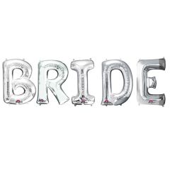 Μπαλόνια Bride γράμματα 85cm ασημί χρώματος