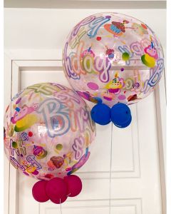 Μπαλόνια Happy birthday bubble διάφανο μεγάλο 