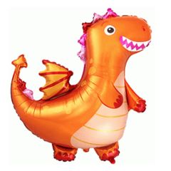 Balloons dinosaur kid orange 83cm Flexmetal