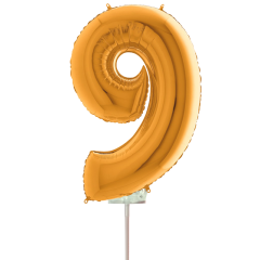 Μπαλόνια foil χρυσό minishape No 9 | 5 τεμάχια