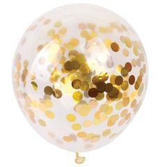 Μπαλόνι 12 ιντσών διάφανο γεμισμένο με χρυσό κομφετί