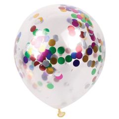 Μπαλόνι 18 ιντσών διάφανο γεμισμένο  με πολύχρωμο κομφετί