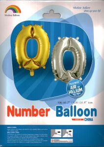 Μπαλόνια foil Jumbo ασημί αριθμός 0 (1 μέτρο)