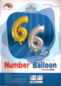 Μπαλόνια foil Jumbo ασημί νούμερο 6 (1 μέτρο)