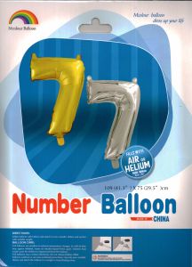 Μπαλόνια foil Jumbo ασημί νούμερο 7 (1 μέτρο)