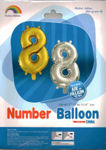Μπαλόνια foil Jumbo ασημί αριθμός 8 (1 μέτρο)