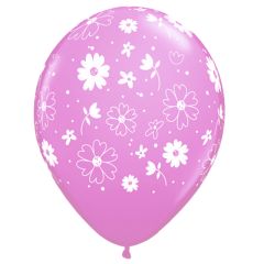 Μπαλόνια 12 ιντσών τυπωμένα με λουλουδάκια all around ροζ 15 τεμάχια ΣΥΣΚΕΥΑΣΜΕΝΑ ND