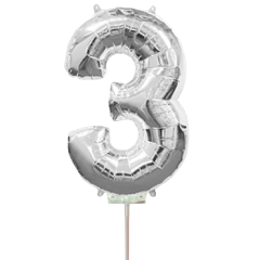 Μπαλόνια foil ασημί minishape No 3 | 5 τεμάχια