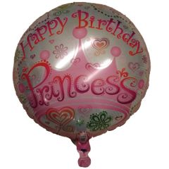 Μπαλόνι 18'' foil Happy birthday Princess στέμμα