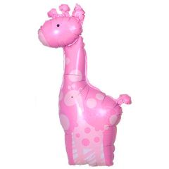 Balloons foil giraffe pink BF