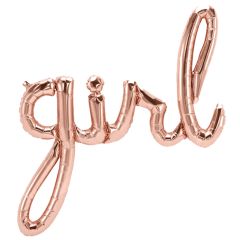 Rose gold balloon, word Girl