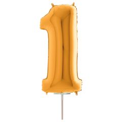 Μπαλόνια foil χρυσό minishape νούμερο 1 (40 εκατοστά)