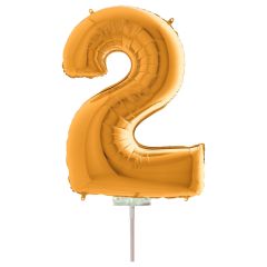 Μπαλόνια foil χρυσό minishape νούμερο 2 (40 εκατοστά)