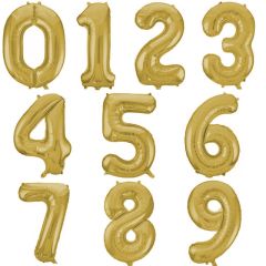 Αριθμοί χρυσοί 70 εκατοστά ύψος φουσκωμένοι με ήλιο (Διάλεξε αριθμό)