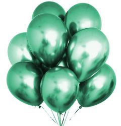 Μπαλόνια Πράσινο Extra Metallic Chrome 14 ιντσών, σε συσκευασία 15 τεμαχίων