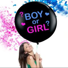 Μπαλόνι Boy or Girl 80cm μαύρου χρώματος