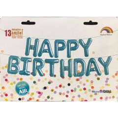 HAPPY BIRTHDAY σχηματισμένη λέξη με μπαλόνια μπλε | 34 Χ 21εκατοστά