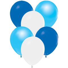 Μπαλόνια 12,5" ματ γαλάζιο-λευκό-μπλε (15 τεμάχια)