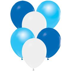 Balloons 12,5" light blue-white-blue (15 pcs)